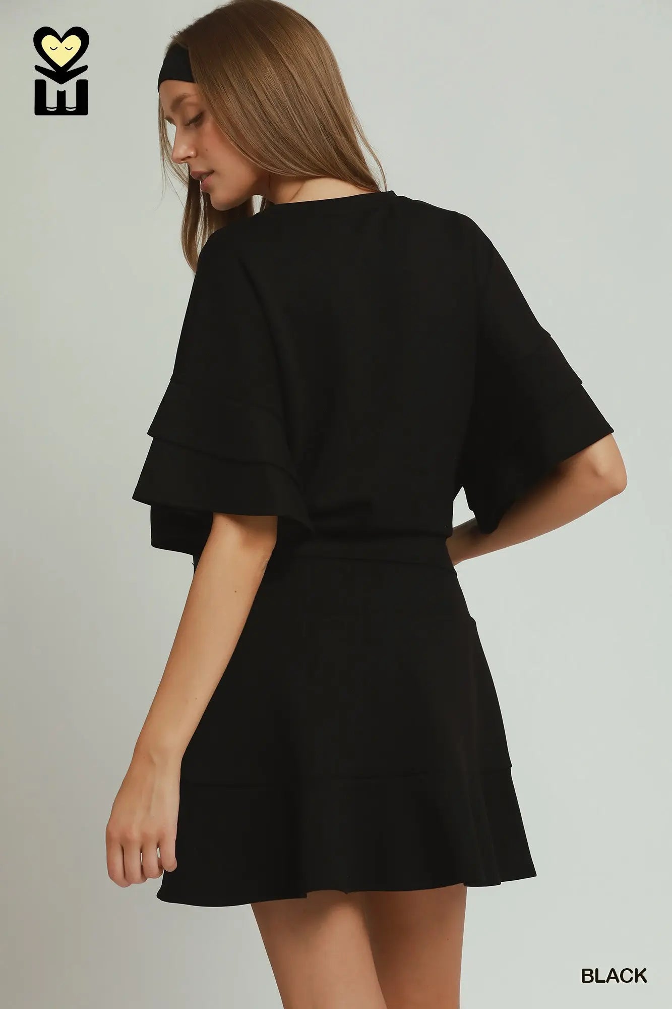 Black Luxe Knit Skort Set