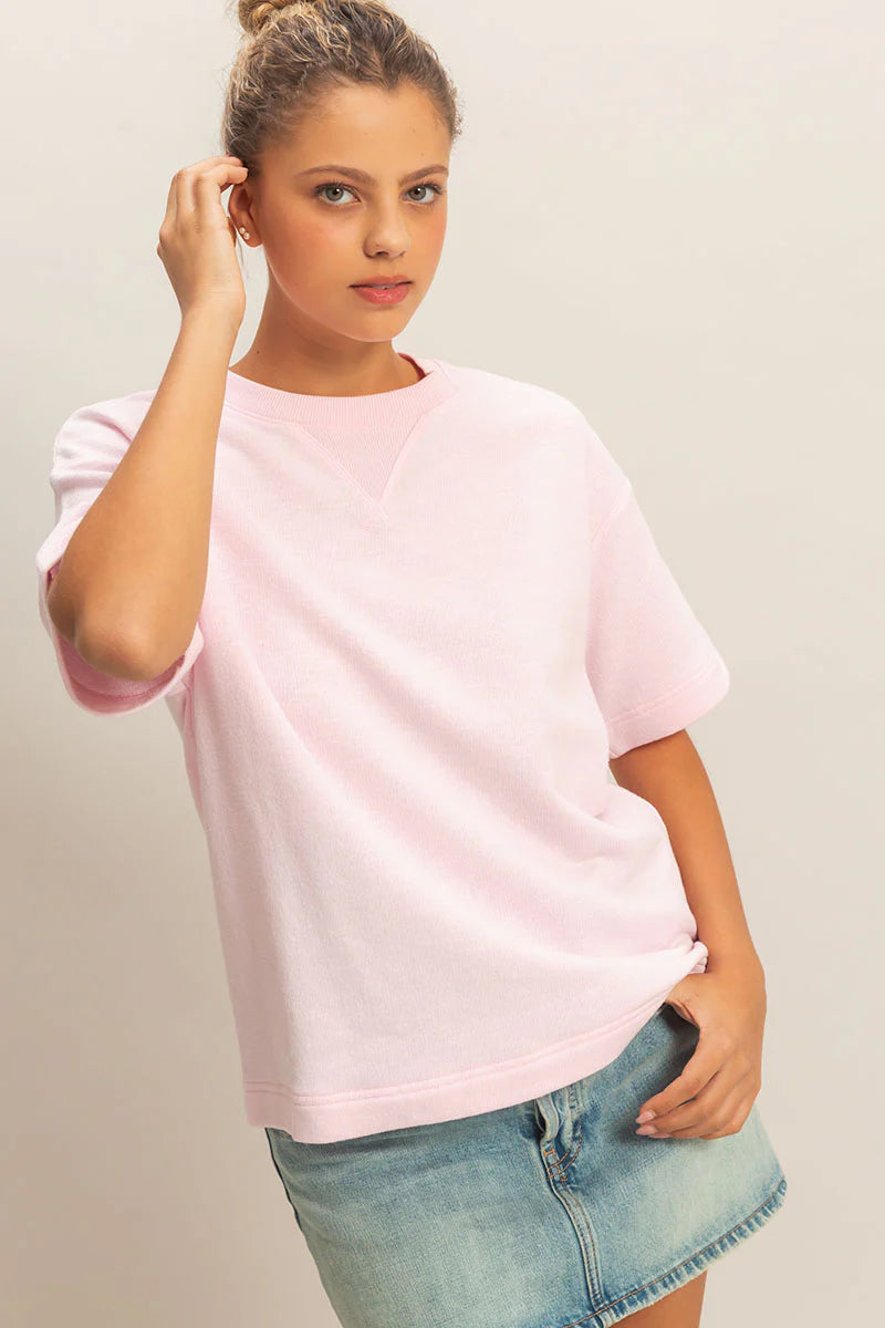 Pale Pink Boxy Fit Top