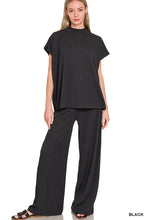 Load image into Gallery viewer, Black Ribbed Mock Neck Set
