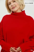 Curvy Red Dolman Sleeve Top