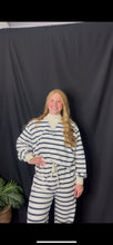 Load image into Gallery viewer, Navy/Cream Striped Oversized Set
