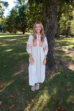 Load image into Gallery viewer, Light Olive Puff Stipe Sleeve Midi Dress
