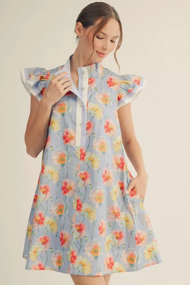 Blue Floral Dress