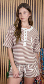 Brown ZigZag Short Set