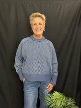 Load image into Gallery viewer, Dusty Blue Mock Neck Pullover
