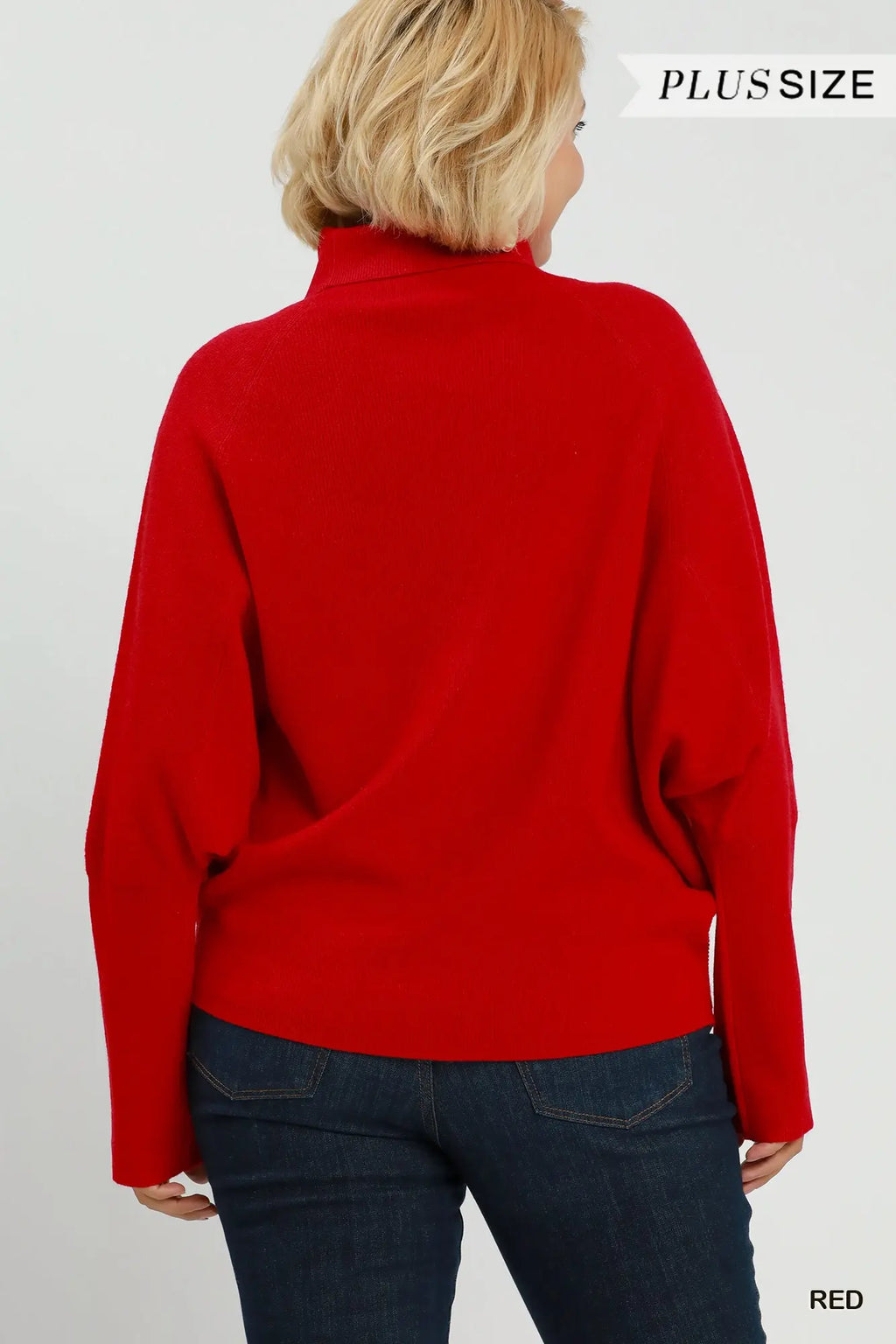 Curvy Red Dolman Sleeve Top