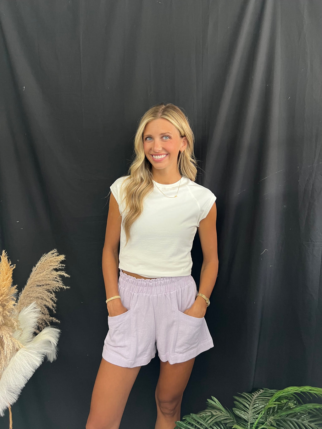 Lavender Linen Shorts
