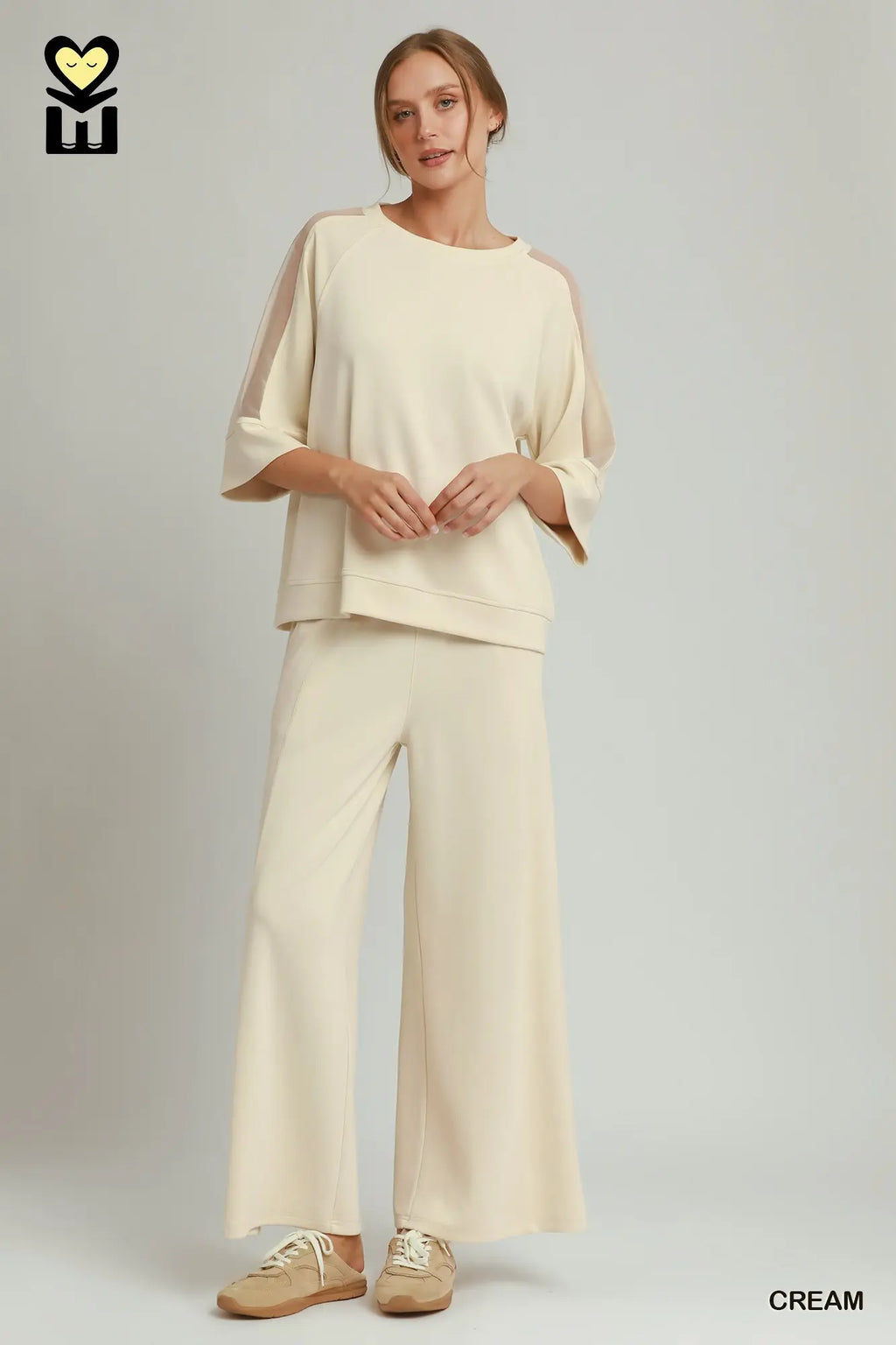 Cream Luxe Knit Pant Set