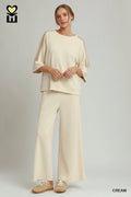 Cream Luxe Knit Pant Set
