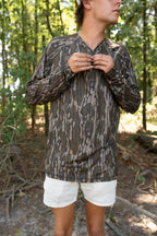 3 Button Henley- Mossy Oak Bottomland