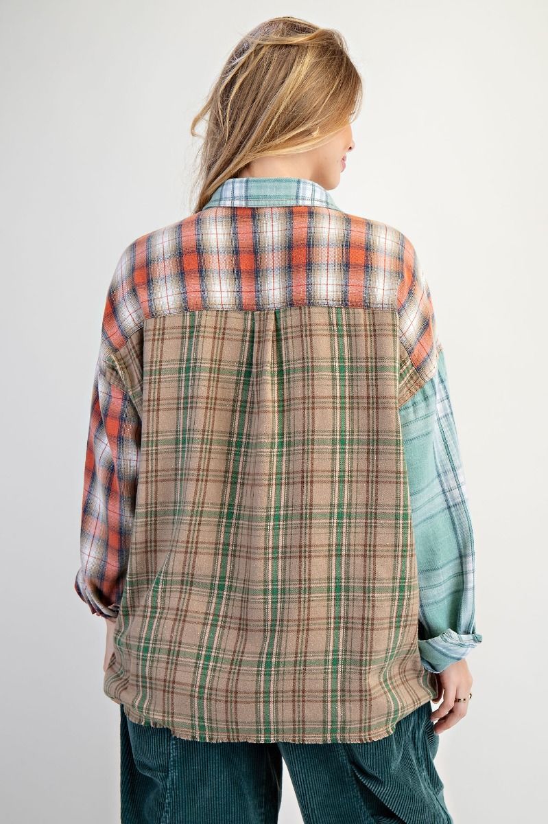Sage Combo Plaid Shirt