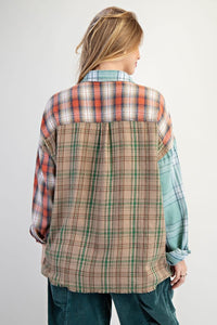 Sage Combo Plaid Shirt