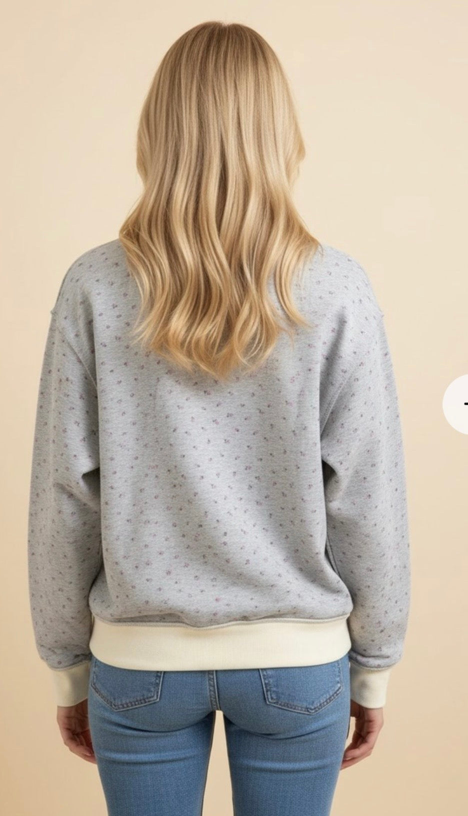 Floral Grey Mock Neck