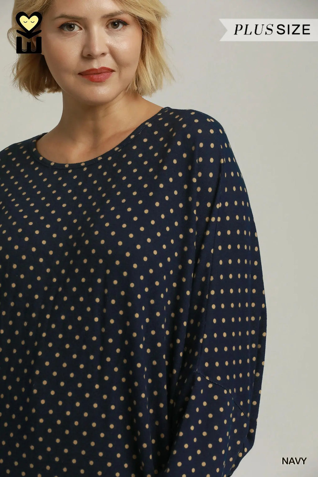 Curvy Navy Polka Dot