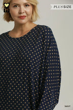 Curvy Navy Polka Dot
