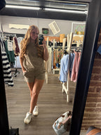 Solid Mocha Short Set