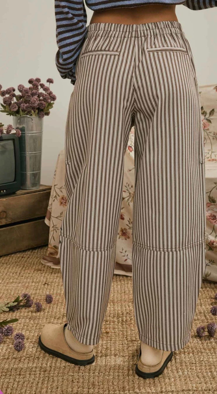 Brown Stripe Wide Leg Pant