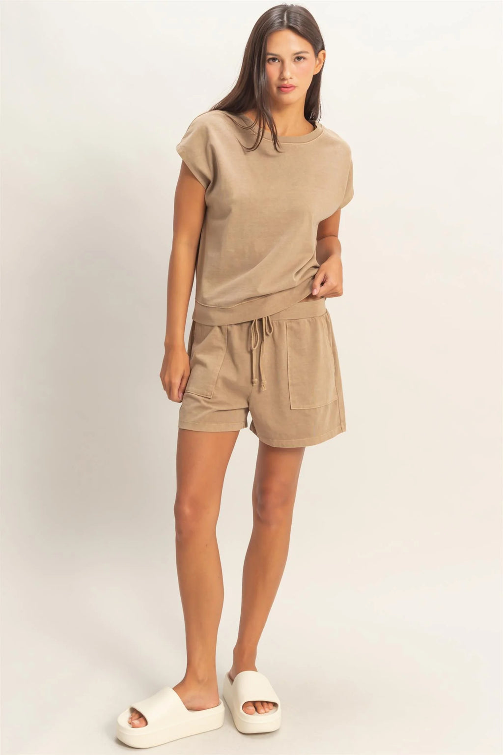 Solid Mocha Short Set