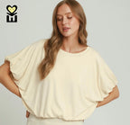 Ivory Bubble Hem Top