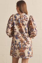 Cream Floral VNeck Dress