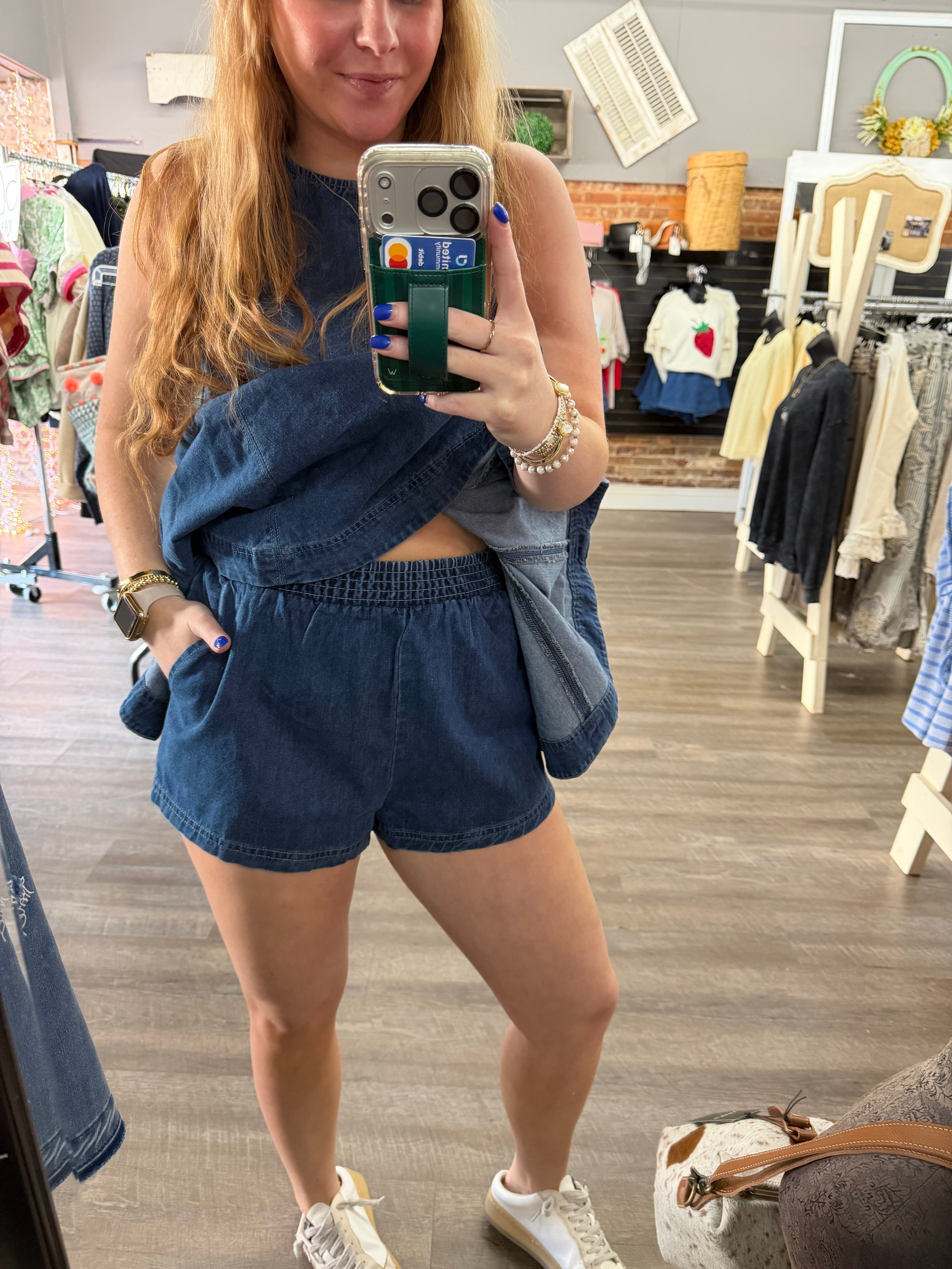 Dark Denim Sleeveless Set