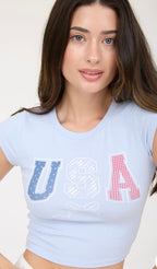 USA BOW CROP TOP