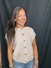 Load image into Gallery viewer, Short Sleeve Khaki Knit Cardigan
