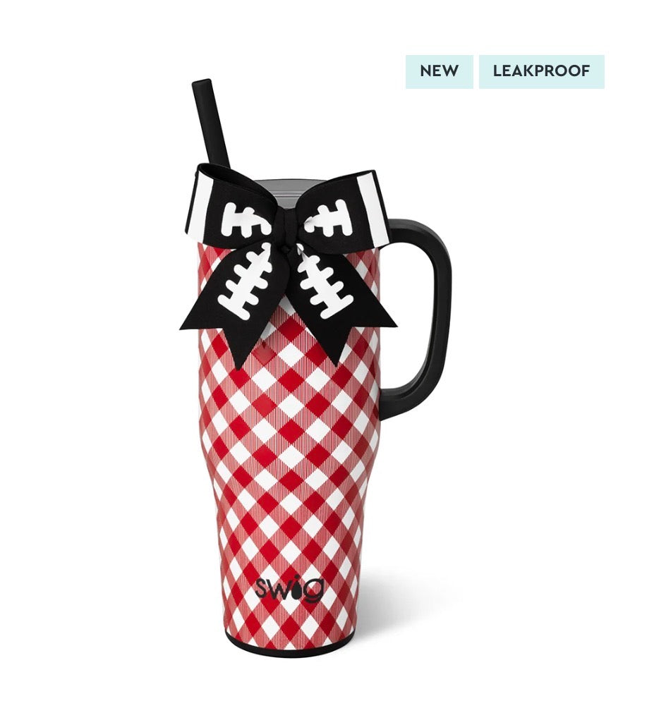 GAMEDAY GINGHAM RED + BLACK Mega Mug 40oz
