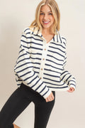 Cream/Navy Stripe Cardigan