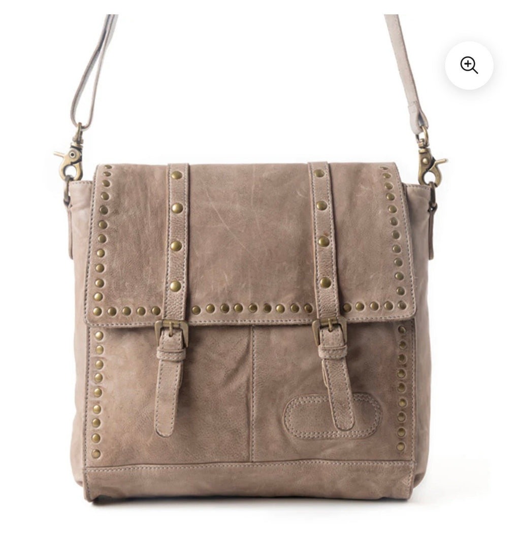 Myra Western Rune Leather Crossbody Bag In Ashwood Tan