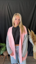 Load image into Gallery viewer, Pink Color Block Cardigan
