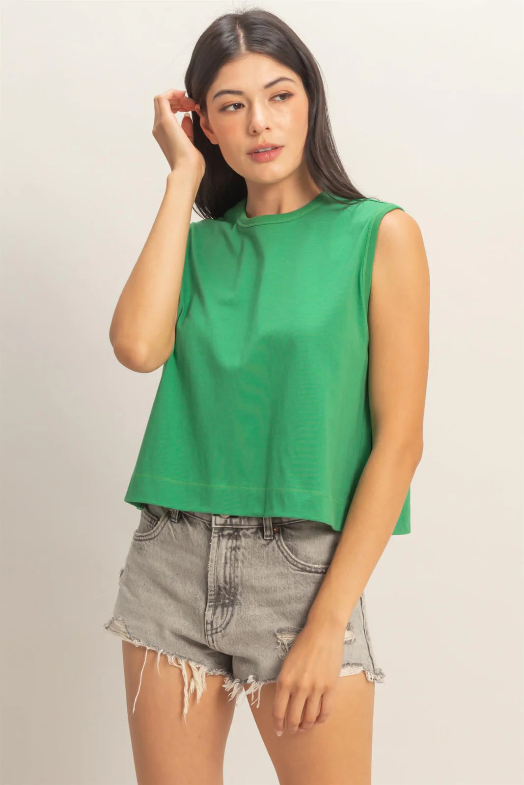 Green Flowy Tank