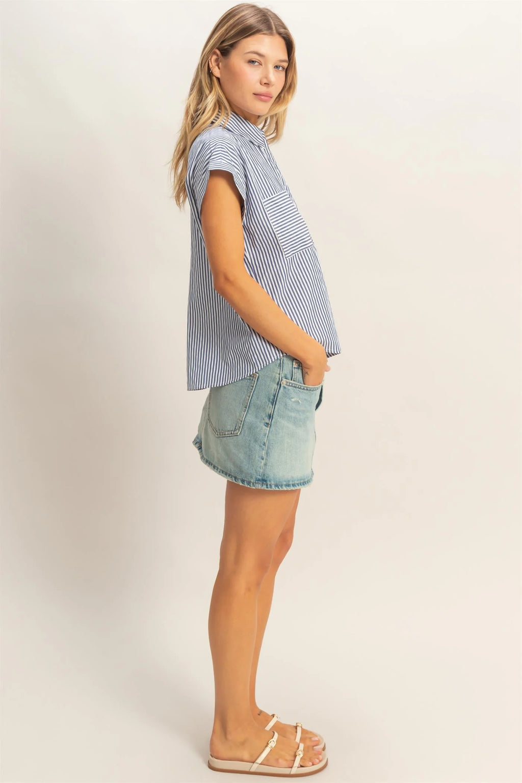 Navy Classic Button Up