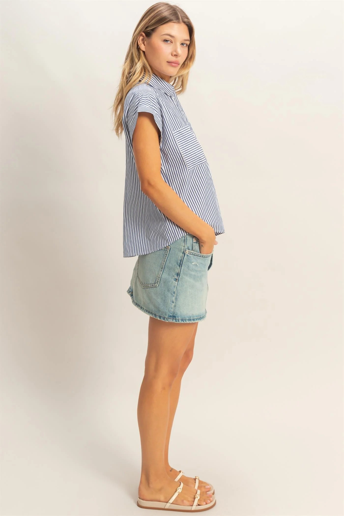 Navy Classic Button Up