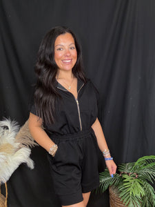 Black Zipper Jumpsuit