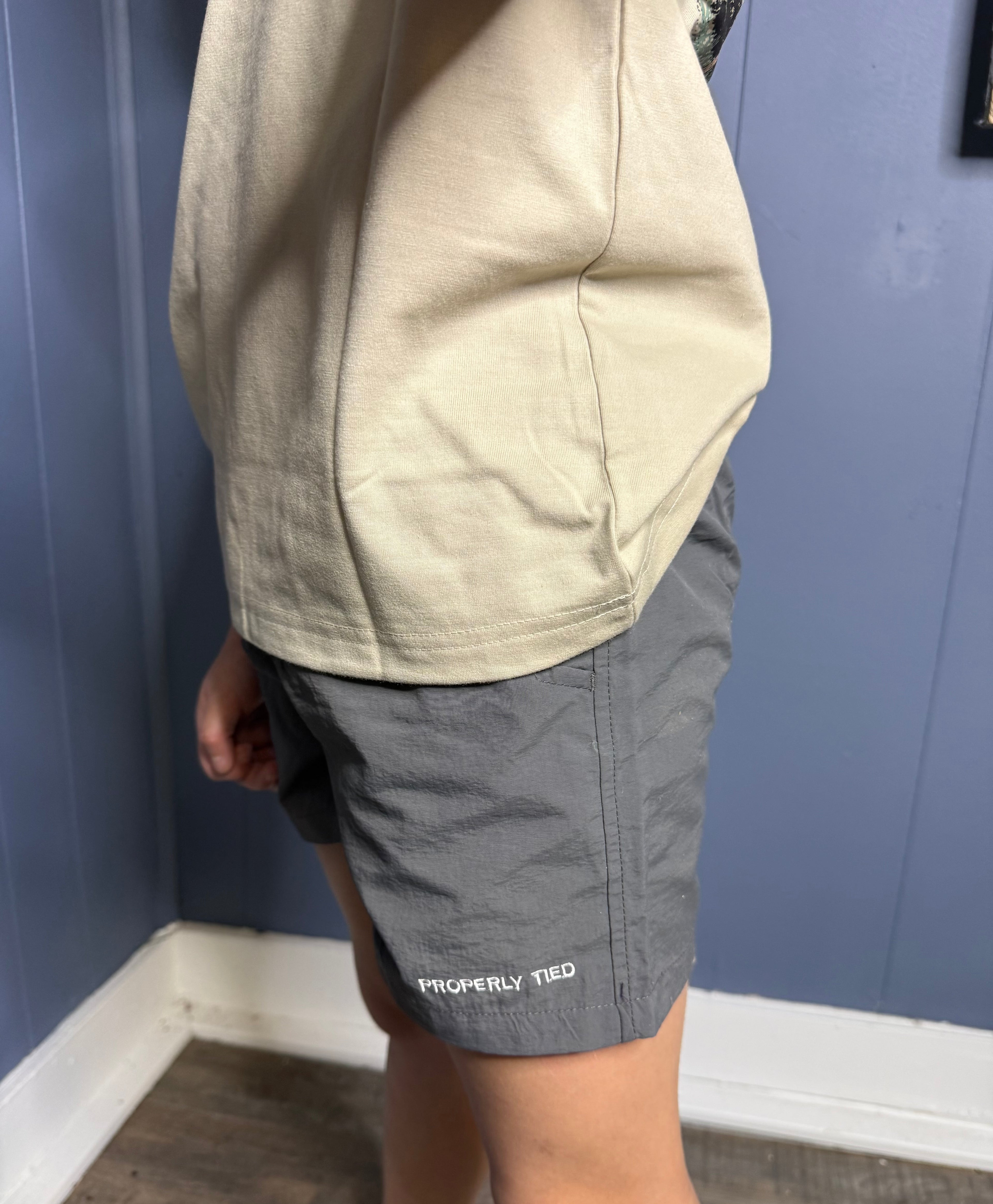 Properly Tied Boys Mallard Shorts - Charcoal Grey