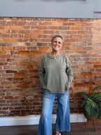 Light Olive Ribbed Knit Top