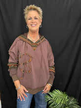 Load image into Gallery viewer, Brown Flower Hoodie
