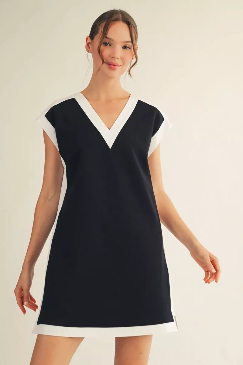 Black/White Contrast Dress