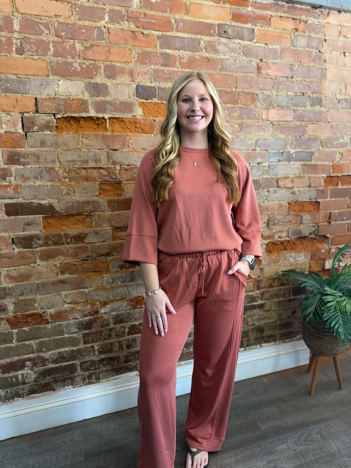 Terracotta Luxe Knit Pant Set