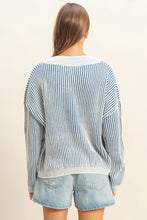 Load image into Gallery viewer, Dusty Blue Striped Sweater
