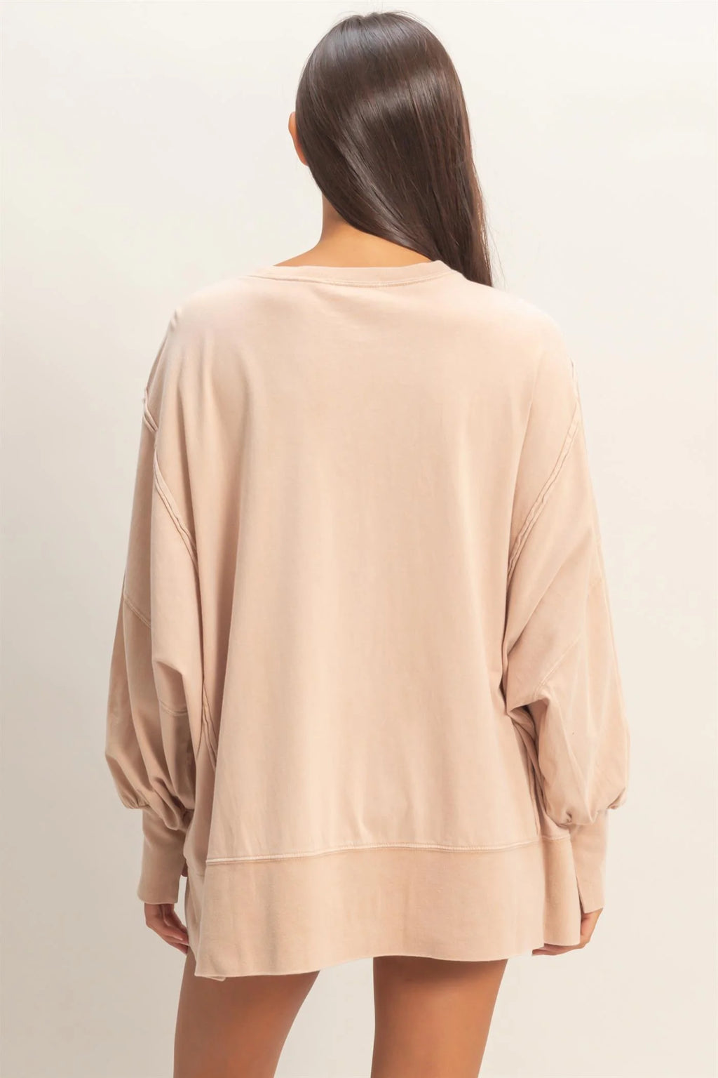 Taupe Exposed Seam Sweatshirt