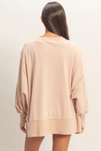 Taupe Exposed Seam Sweatshirt