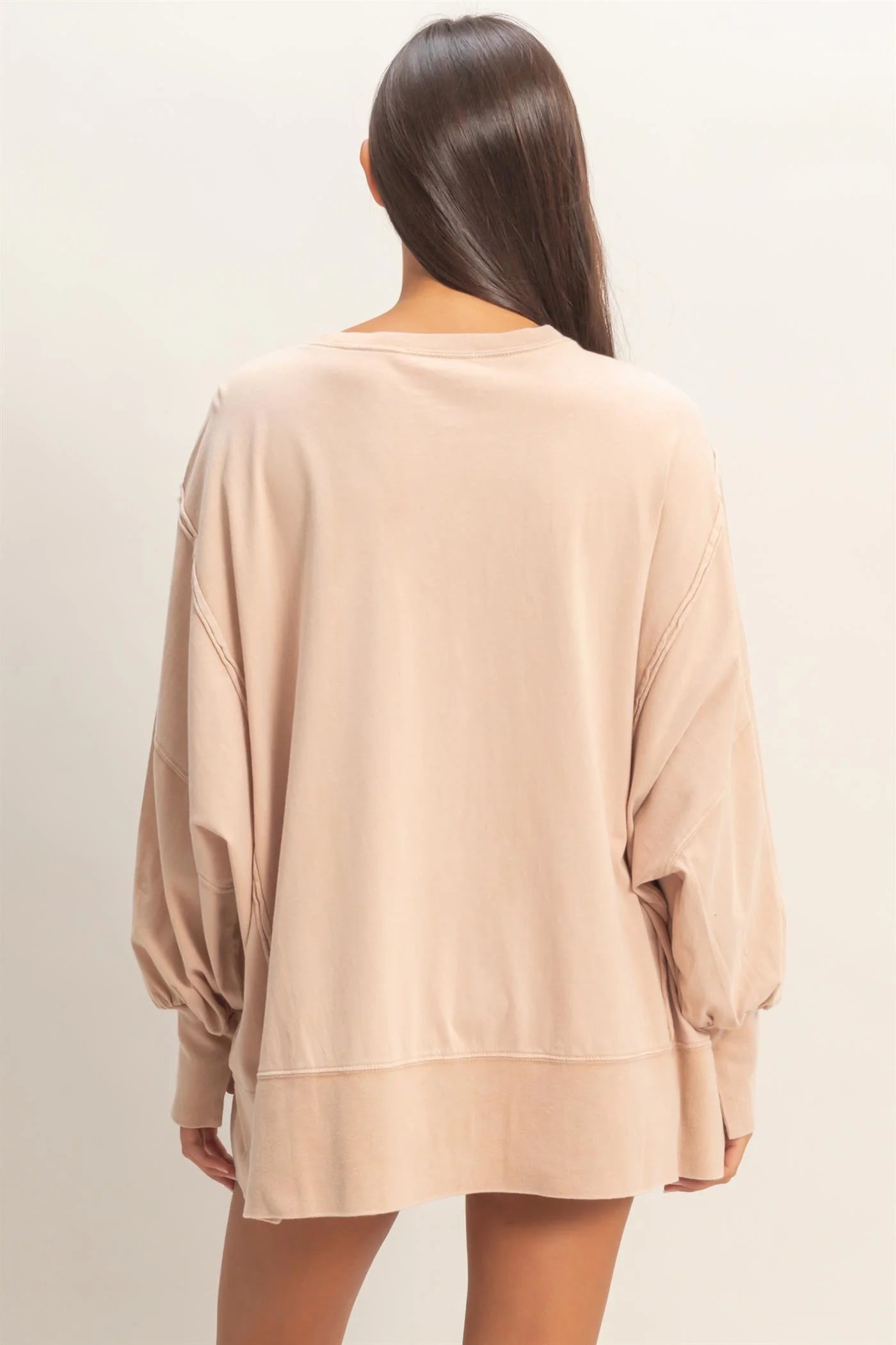 Taupe Exposed Seam Sweatshirt