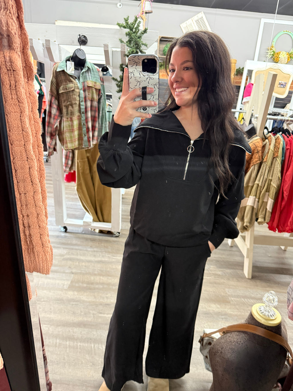 Umgee Black Knit Set