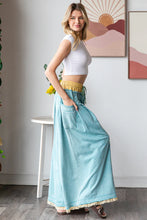 Load image into Gallery viewer, Jade Blue Wide Leg Cotton Pant
