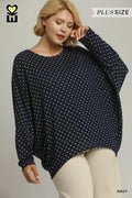 Curvy Navy Polka Dot