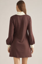 Brown Side Tie Dress