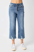 Judy Blue Wide Leg Cropped Jeans