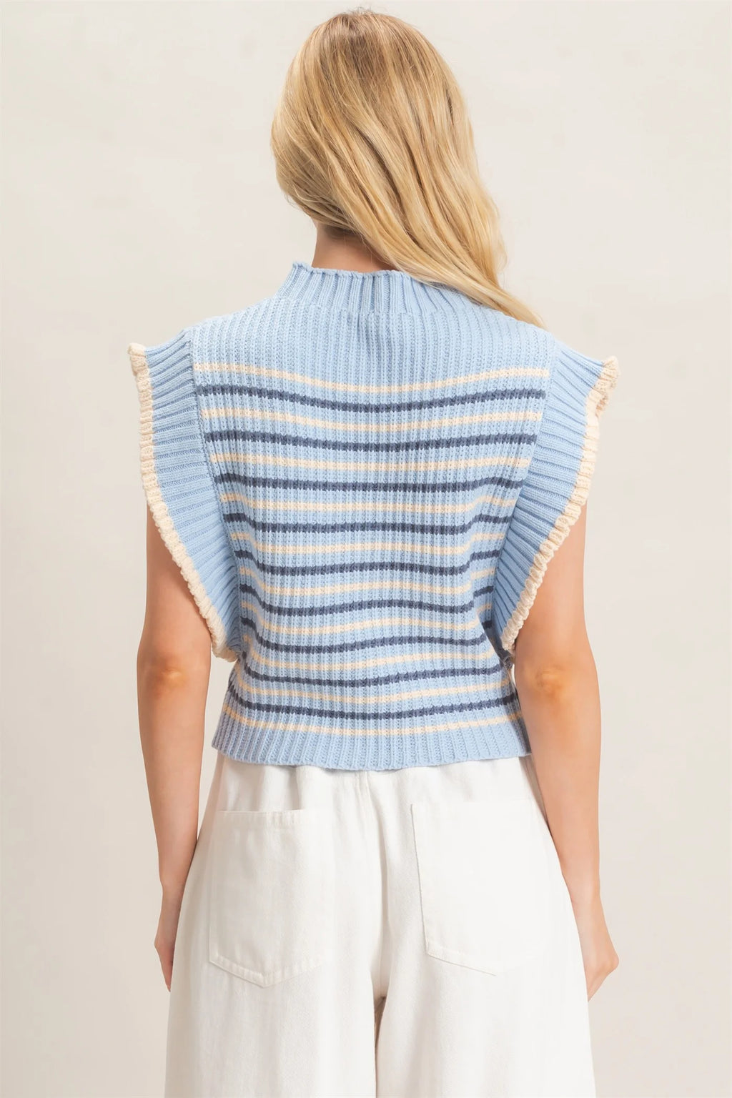 Light Blue Striped Sweater